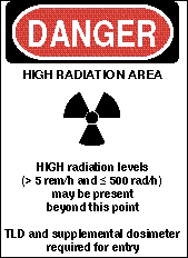 Signs Warning High Radiation Risk