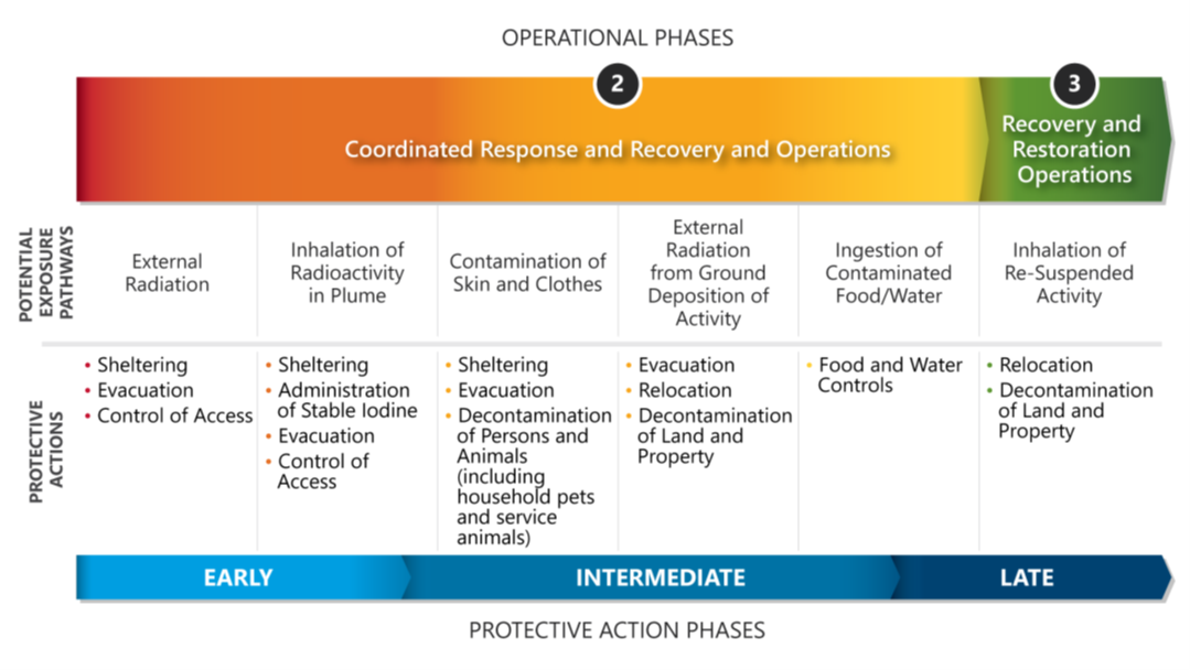 Exposure pathways and protective actions