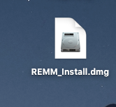 New icon of REMM_Install.dmg file appears on desktop