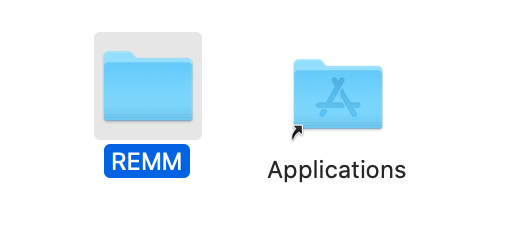 Drag and drop the REMM folder into Applications