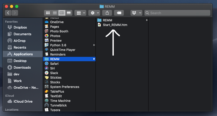 Launch REMM by opening the REMM folder in the Applications folder