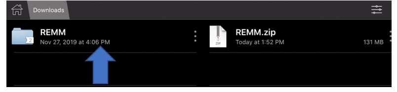 After unzip, REMM folder appearing in the Downloads folder