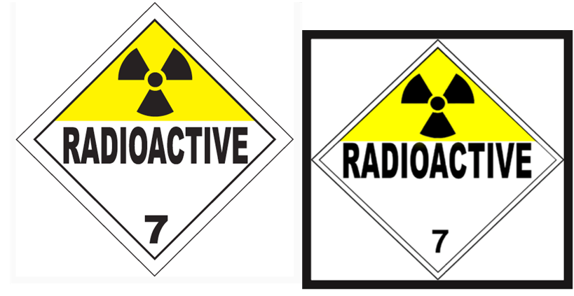 Example of Placards Indicating Radioactive Contents in Vehicles